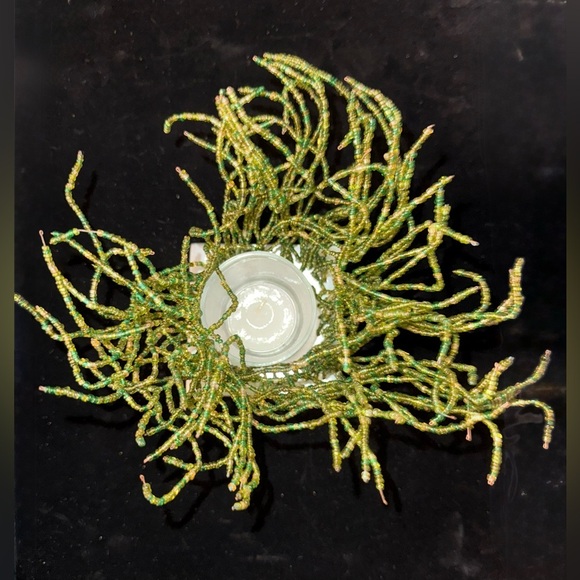 Michael Aram Green Grass Beaded Votive NIB - Picture 8 of 11